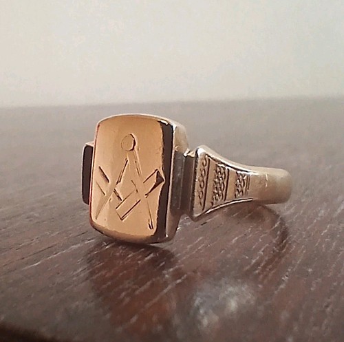 Masonic 1934 9ct gold - masonic, signet