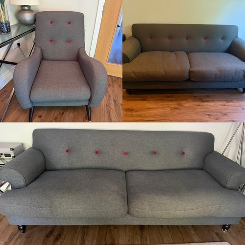 Dfs grey fabric sofa - fabric,