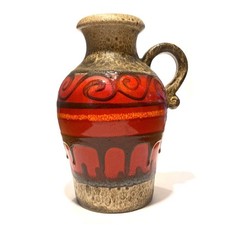 West German Pottery 490-25 Volcanic Red Vase by Scheurich Keramik 1970s Fat Lava