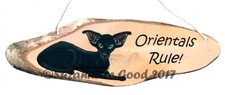 Oriental Cat art sign black