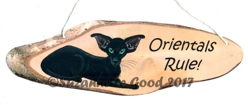 Oriental cat art sign black - art,