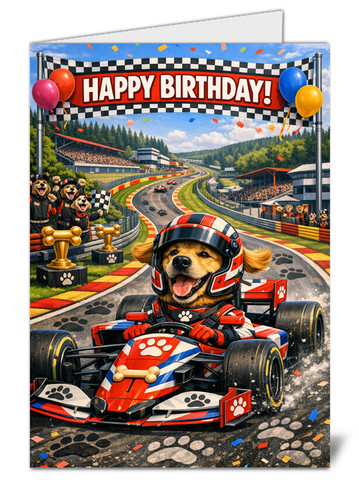 Cute dog birthday card - dog,