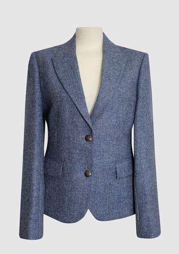 Ladies light blue wool tweed - blue,