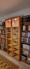 Ikea Billy/Oxberg bookcase/display cabinet with glass doors and lights