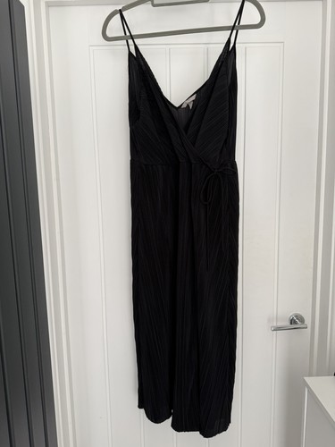 Black pleated wrap - wrap, dress
