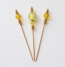 Vintage style beaded hat pins - vintage,