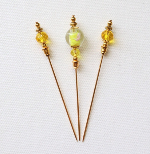 Vintage style beaded hat pins - hat,
