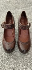 Women's CARA brown leather buckle shoes with heel UK 5 /eu38  ~WORN ONCE ONLY~