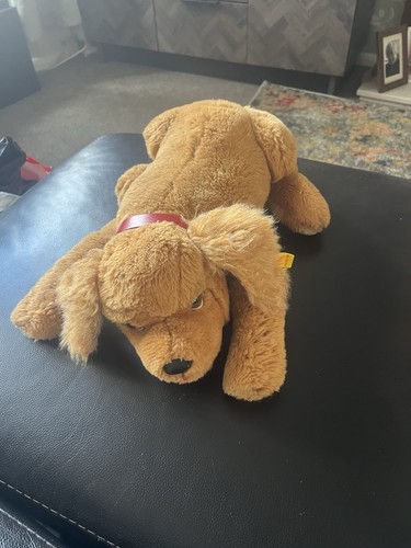 Steiff puppy laying - puppy, soft
