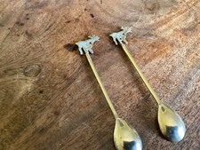 2 Brass Christmas  Deer Spoons