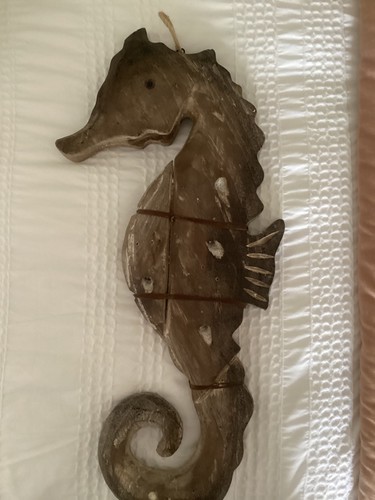 Rustic wooden seahorse - seahorse,