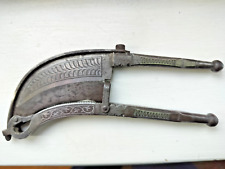 Antique Indian India steel iron betel nut cutter inlaid with silver, Bidri work