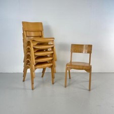 SET OF 6 MIDCENTURY MOULDED PLYWOOD STACKING CHAIRS #4344