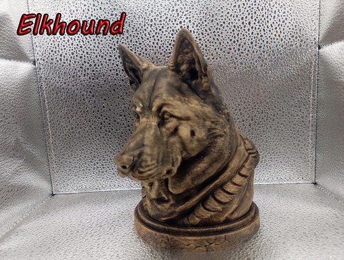 Norwegian elkhound bust - elkhound,