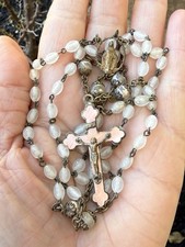 Vintage old glass bead rosary - vintage,
