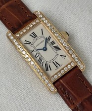 Cartier Tank Americaine Ladies Watch 18ct Rose Gold Quartz Diamonds 2025 Service