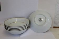 6 x BHS Grosvenor Dessert Cereal Bowls White With Gold Gilt 16cm dia x 5cm high