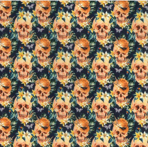 100 cotton skull fabric - cotton,