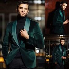 Green Velvet Suit for Men