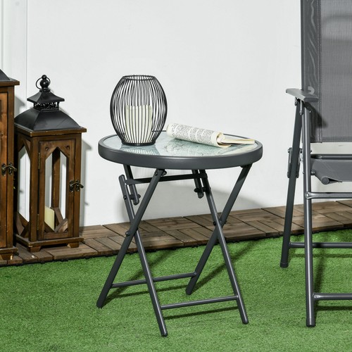 Round folding side table - folding,