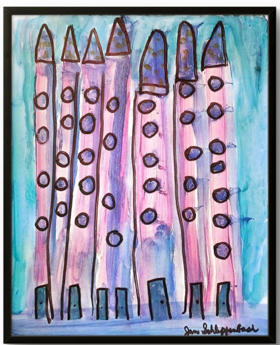 Folk art tall - folk, city