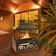 37" Metal Outdoor Wood Burning