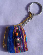 Small South American Worry Doll Bag Key Ring Key Fob #4