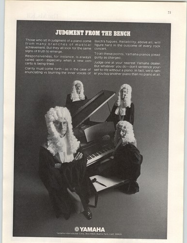 1972 paper yamaha piano - ad,