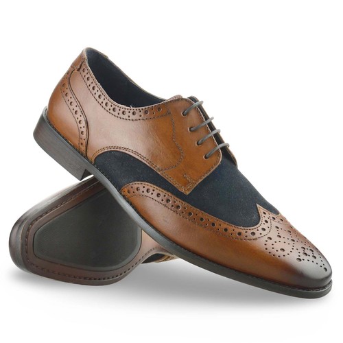 Mens leather brogue - mens, shoes