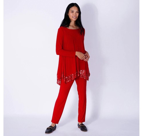 Nina leonard tunic with - nina, sequin