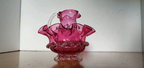 Antique cranberry jug - antique,