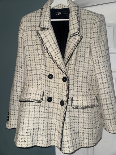 Zara black white boucle - black,