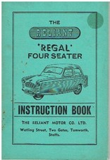 RELIANT REGAL Mk3 Mk4 SALOON / 5cwt VAN , Mk3 DHC & Mk5 VAN '56- OWNERS HANDBOOK