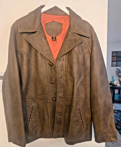 Vintage leather jacket mens - mens, 46