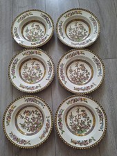 Washington Indian Tree Rimmed Soup Bowls x 6 Vintage 22.5cm Cereal Dessert Fruit