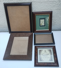Job Lot 5 x Wooden Picture Photo Frames Small Wood Effect Dark Brown Traditional