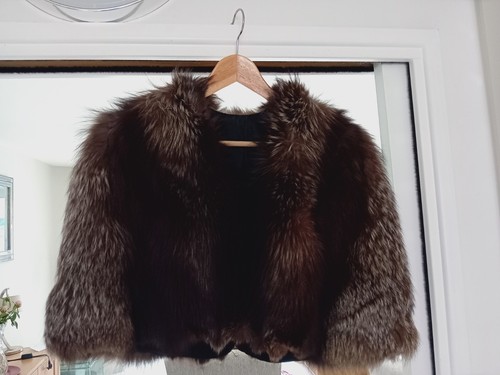 Silver fox cape real - real, fur