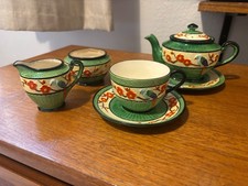 Vintage 1930s Maruhon Ware Japan Tea Set Birds & Blossoms Hand Painted
