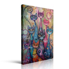 Colorful Cat Canvas Wall Art