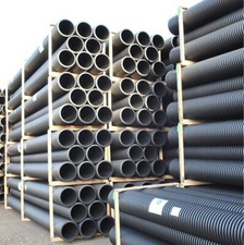 200mm Smooth / Twin Wall plastic Drainage Pipe 6m twinwall water culvert drain