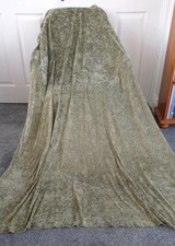 Vintage Soft Green Velvet Velour Curtains Retro Home Pencil Pleat  66 x 76"