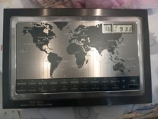 SEIKO World Time Voice Alarm Retro Desk Clock 20 Countries Traveler