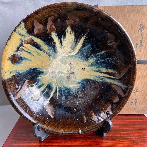 Karatsu ware phoenix plate - karatsu,