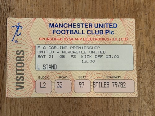 Ticket 1993 manchester - 1993/94,