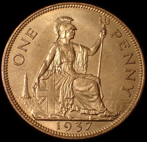 One penny 1937 george - one,