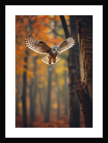 Dramatic owl framed - framed, art
