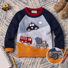 Fire Truck Sweater Boys 4-5