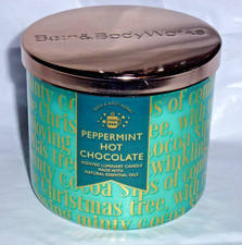 Bath & Body Works PEPPERMINT HOT CHOCOLATE 14.5 oz.  3 Wick  Luminary Candle NEW