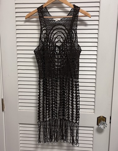 Brown crochet open - knit,