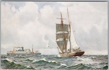 Blue Funnel Line Ship Postcard